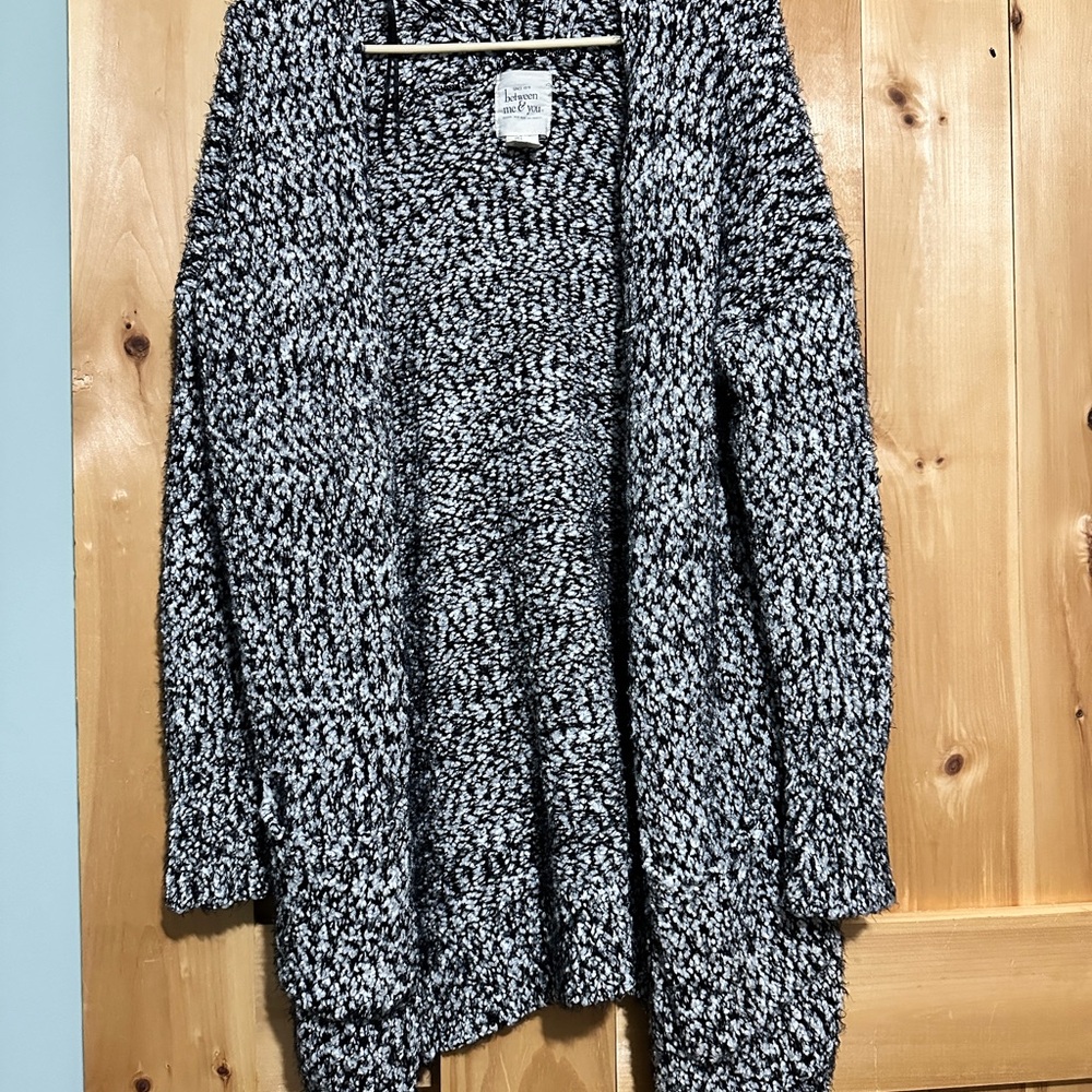 Anthropologie Between Me & You Gray Salt and Pepper Knit Cardigan